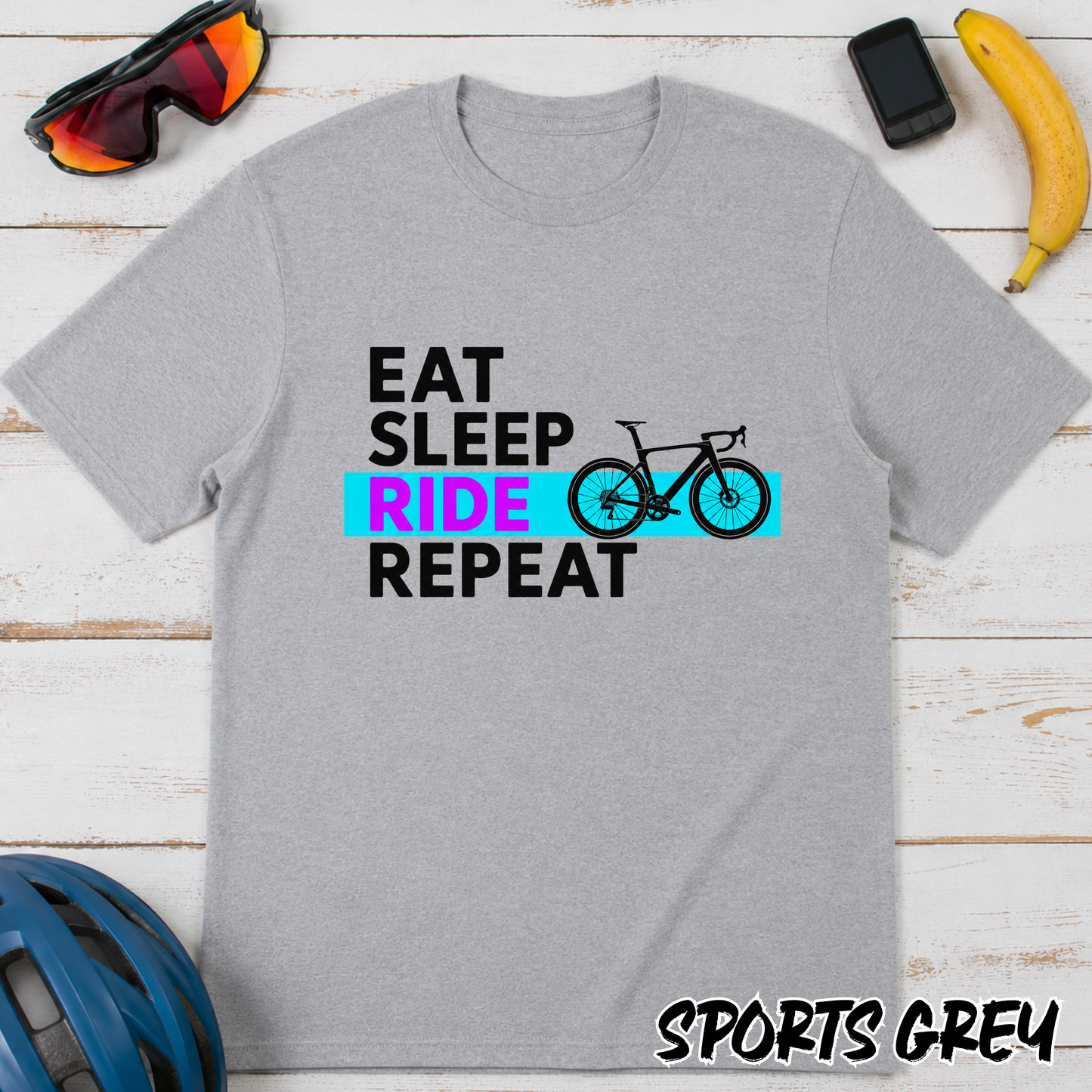 Eat Sleep Ride Repeat T-Shirt — Cycling Tee