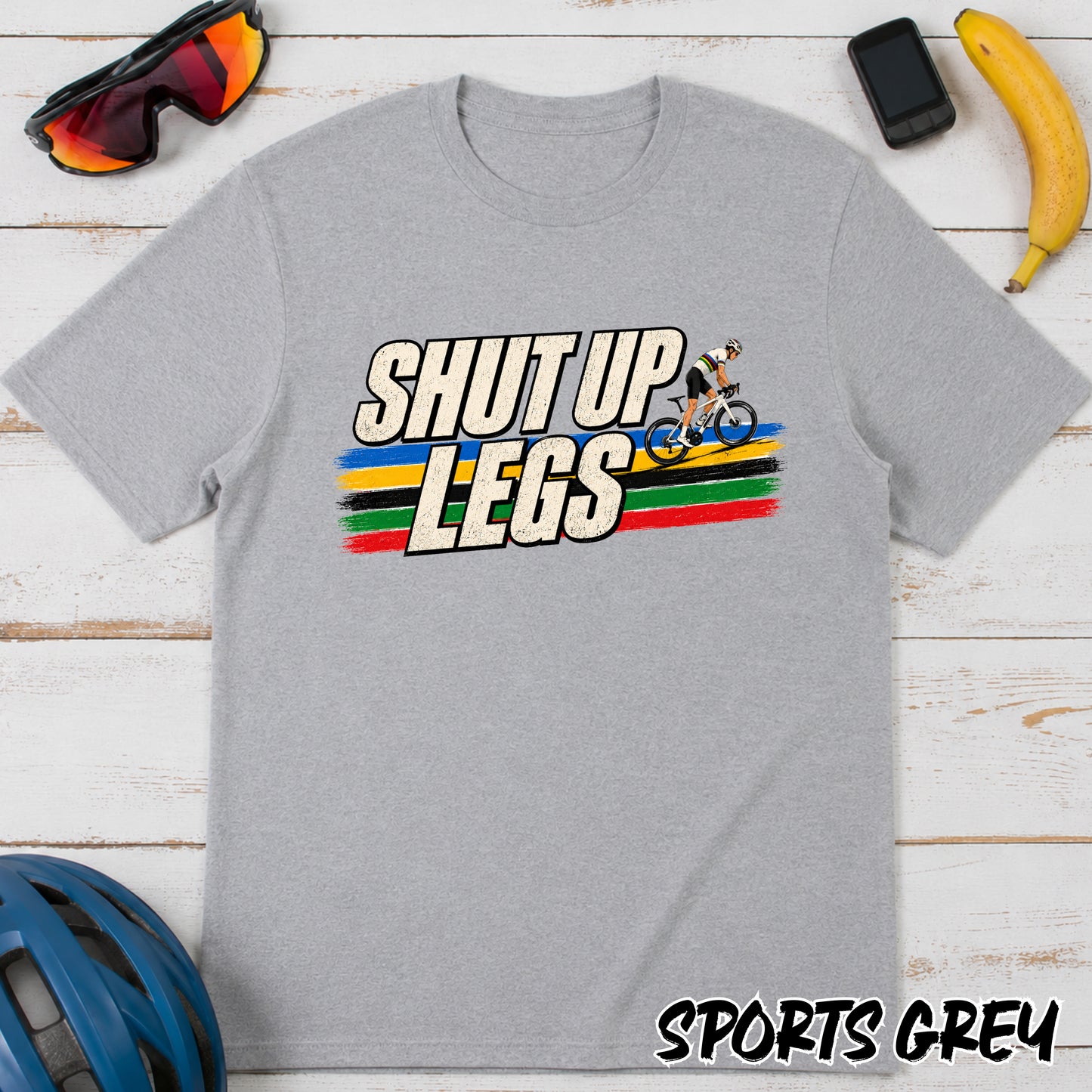 Shut Up Legs Cycling T-Shirt — Retro Road Bike Racing Tee
