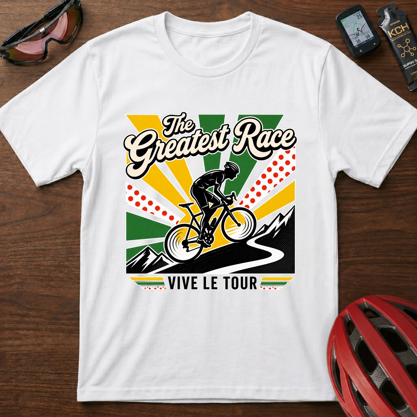 The Greatest Race Tour de France Cycling T‑Shirt — Vive Le Tour Retro Bike Tee