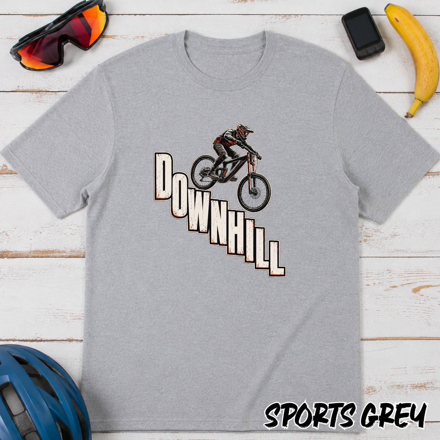Downhill Mountain Biking T-Shirt — Retro MTB Rider Graphic