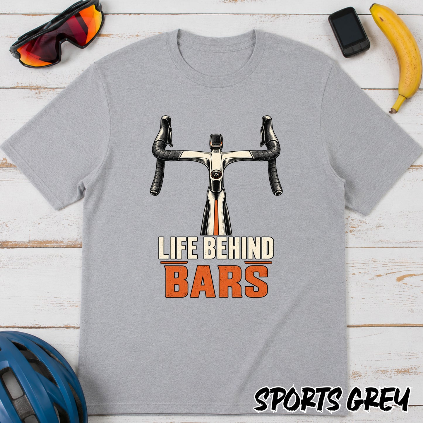 Life Behind Bars Bicycle T-Shirt — Road Bike Handlebar Graphic Tee