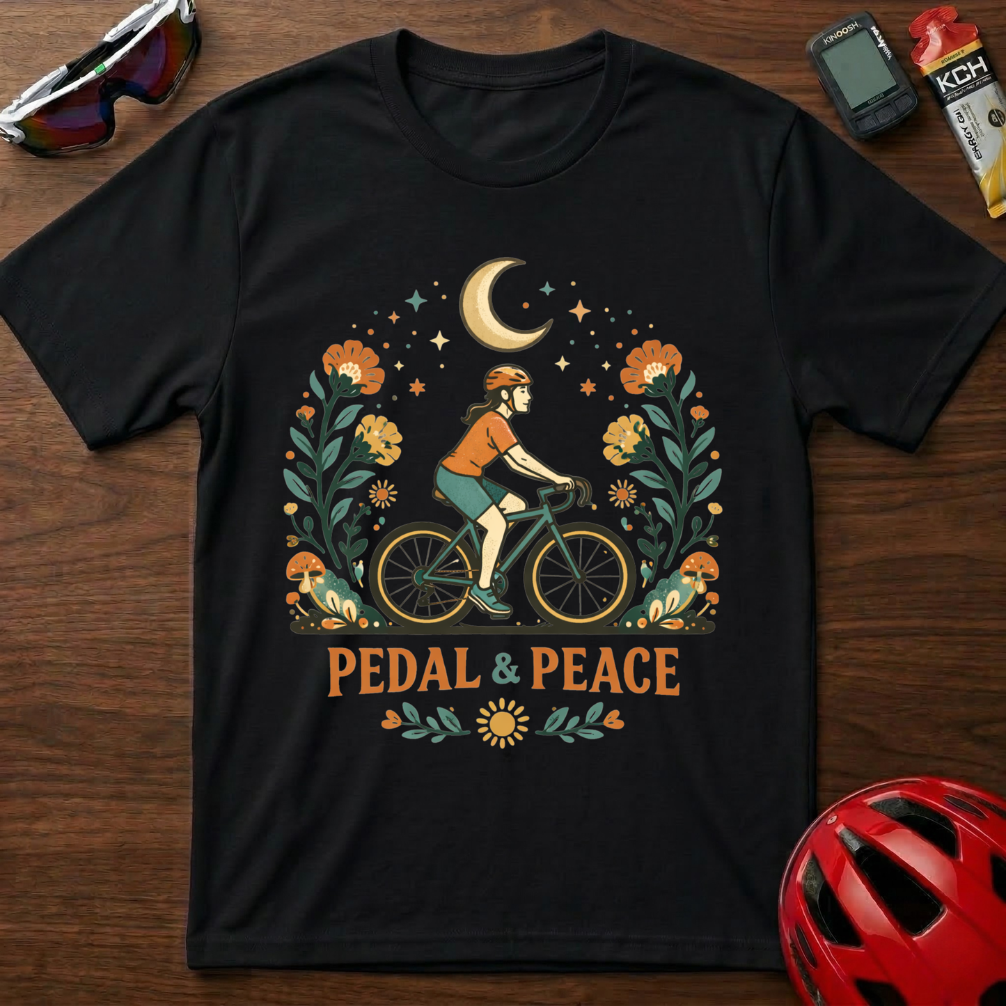 Pedal & Peace Girl Cycling  T-Shirt