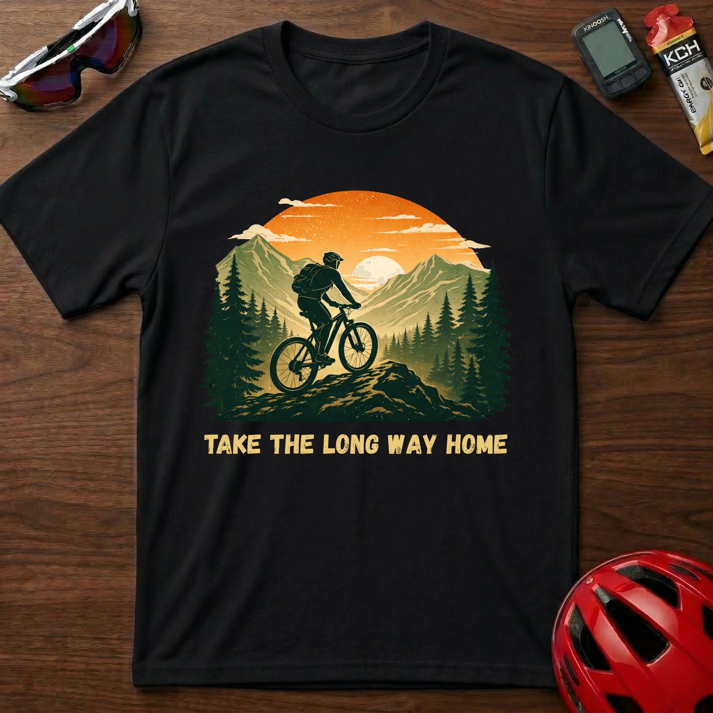 Take The Long Way Home MTB Cycling  T-Shirt