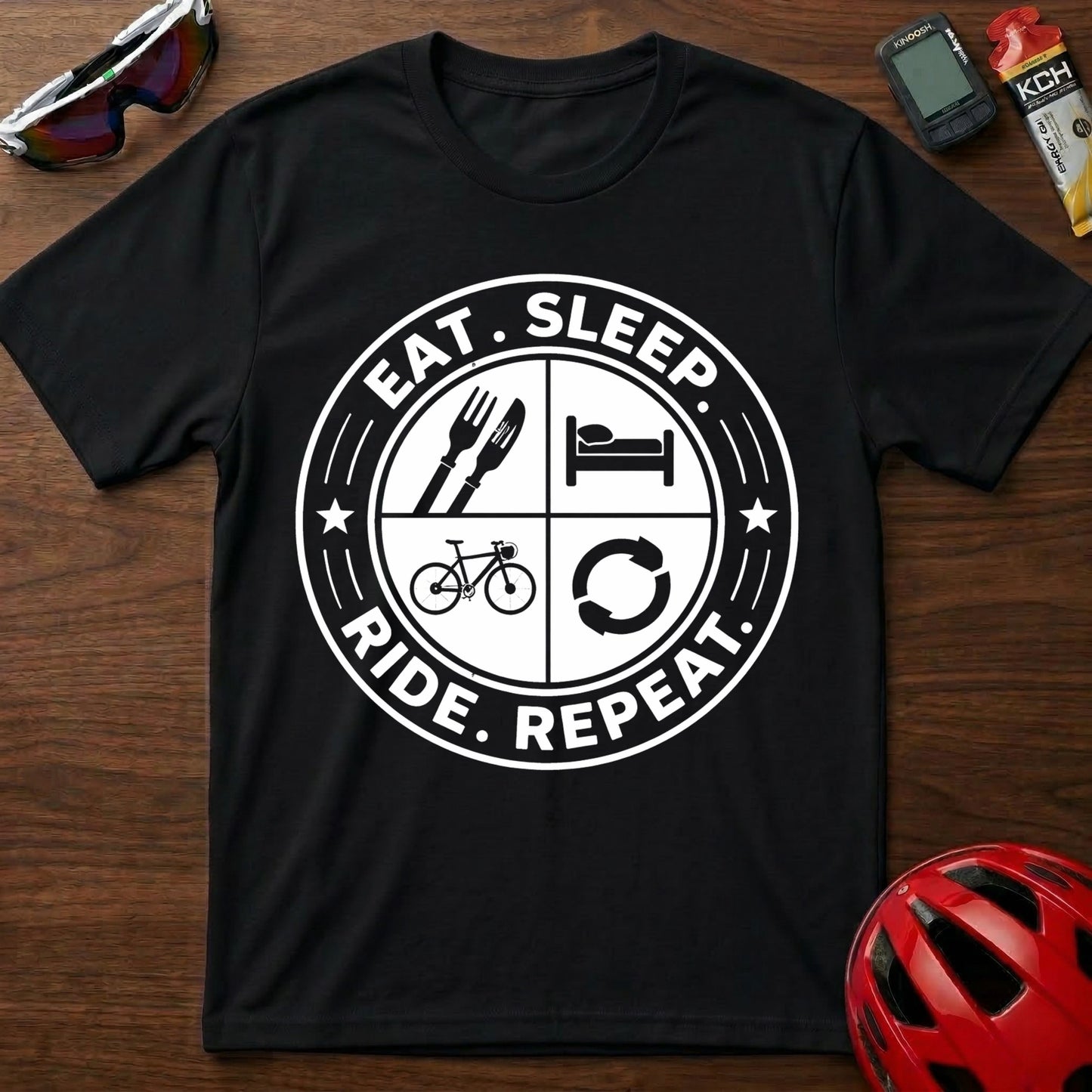 Eat. Sleep. Ride. Repeat Cycling  T-Shirt