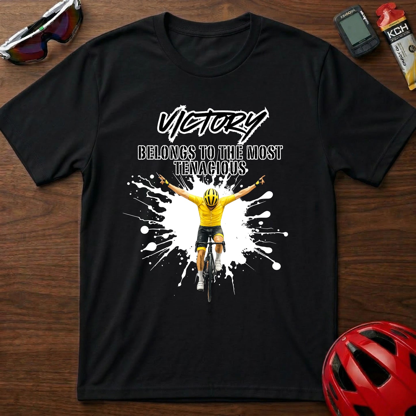 Cycling T‑Shirt - "Victory Belongs to the Most Tenacious" Motivational Bike Tee
