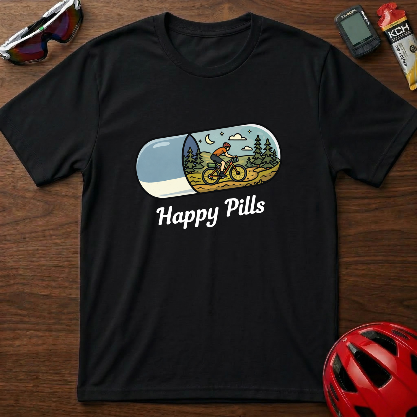 Happy Pills Bikepacking Cycling T-Shirt