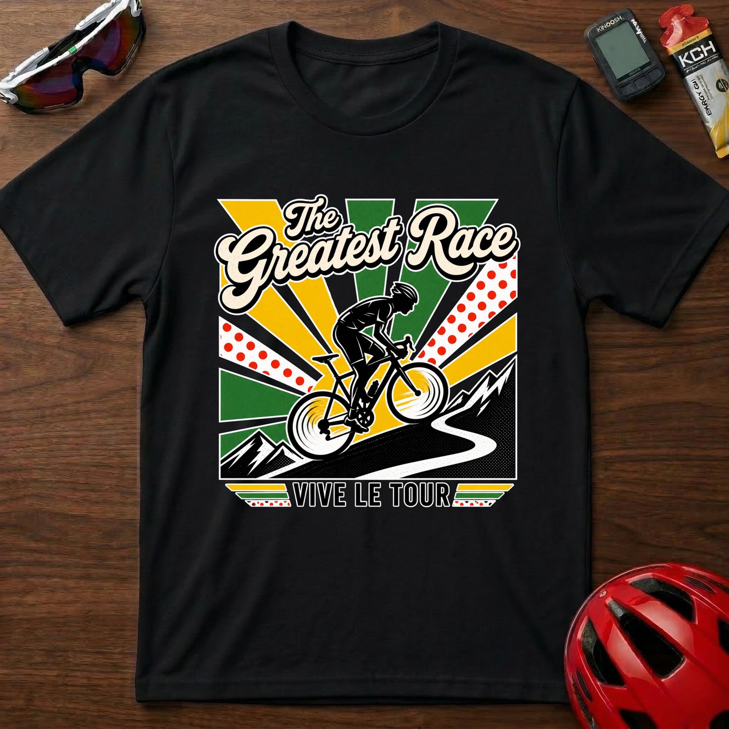 The Greatest Race Tour de France Cycling T‑Shirt — Vive Le Tour Retro Bike Tee