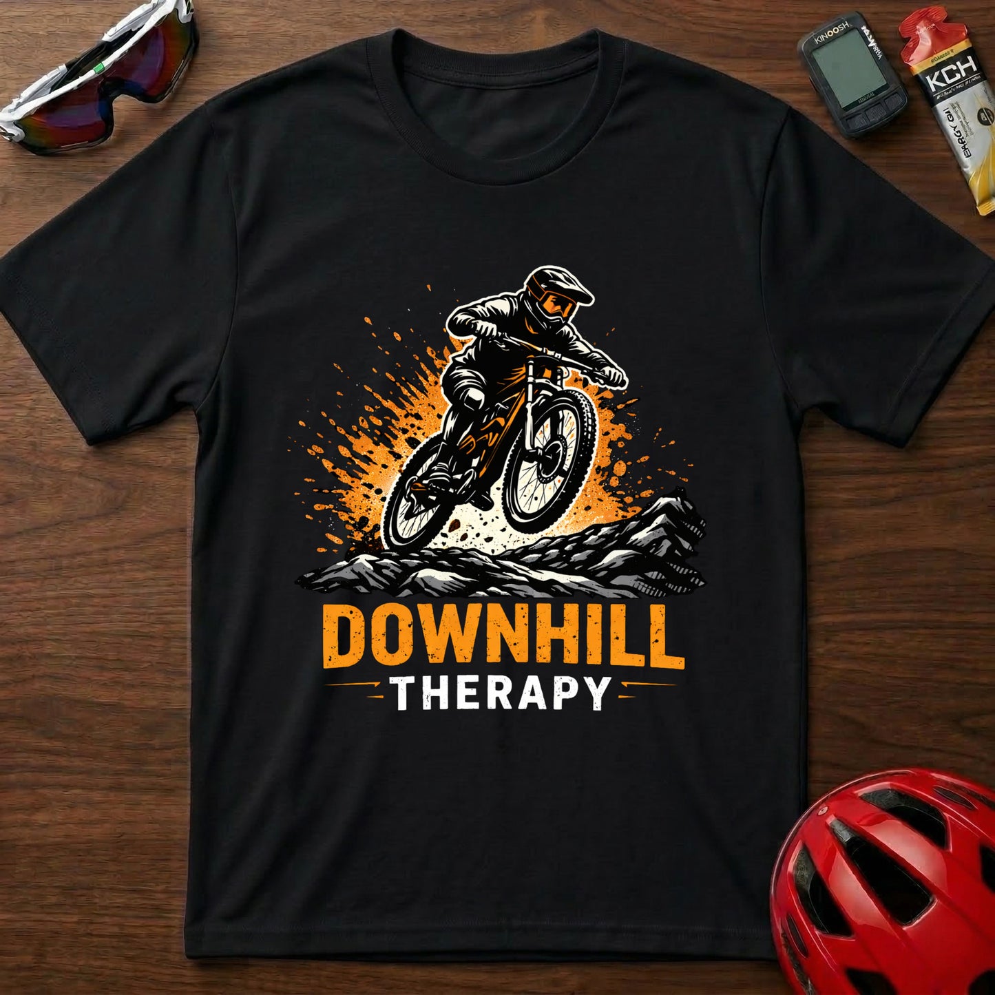 Downhill Therapy Mountain Biking T-Shirt — MTB Rider Gift