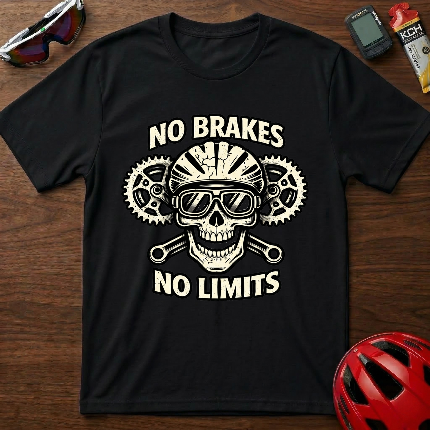 No Brakes No Limits Downhill MTB Cycling  T-Shirt