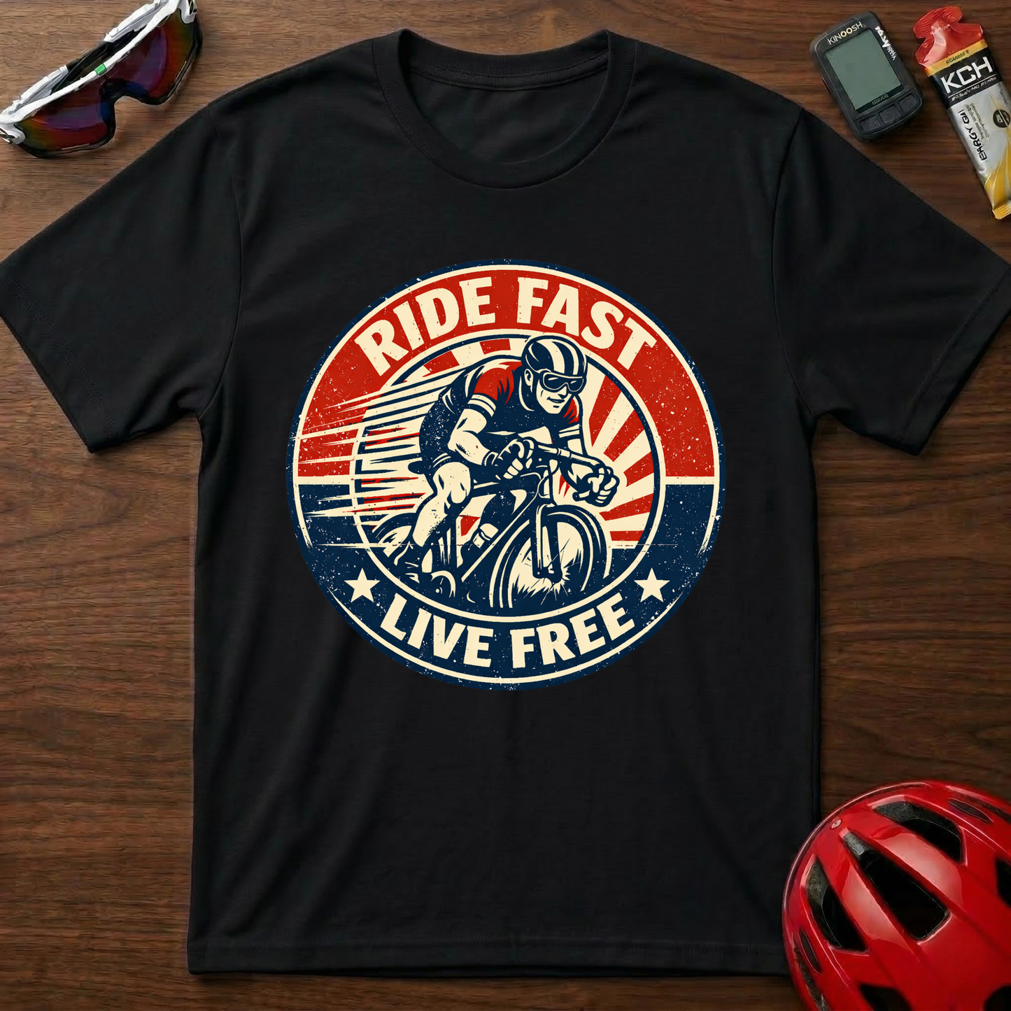 Ride Fast Live Free Vintage Cycling  T-Shirt
