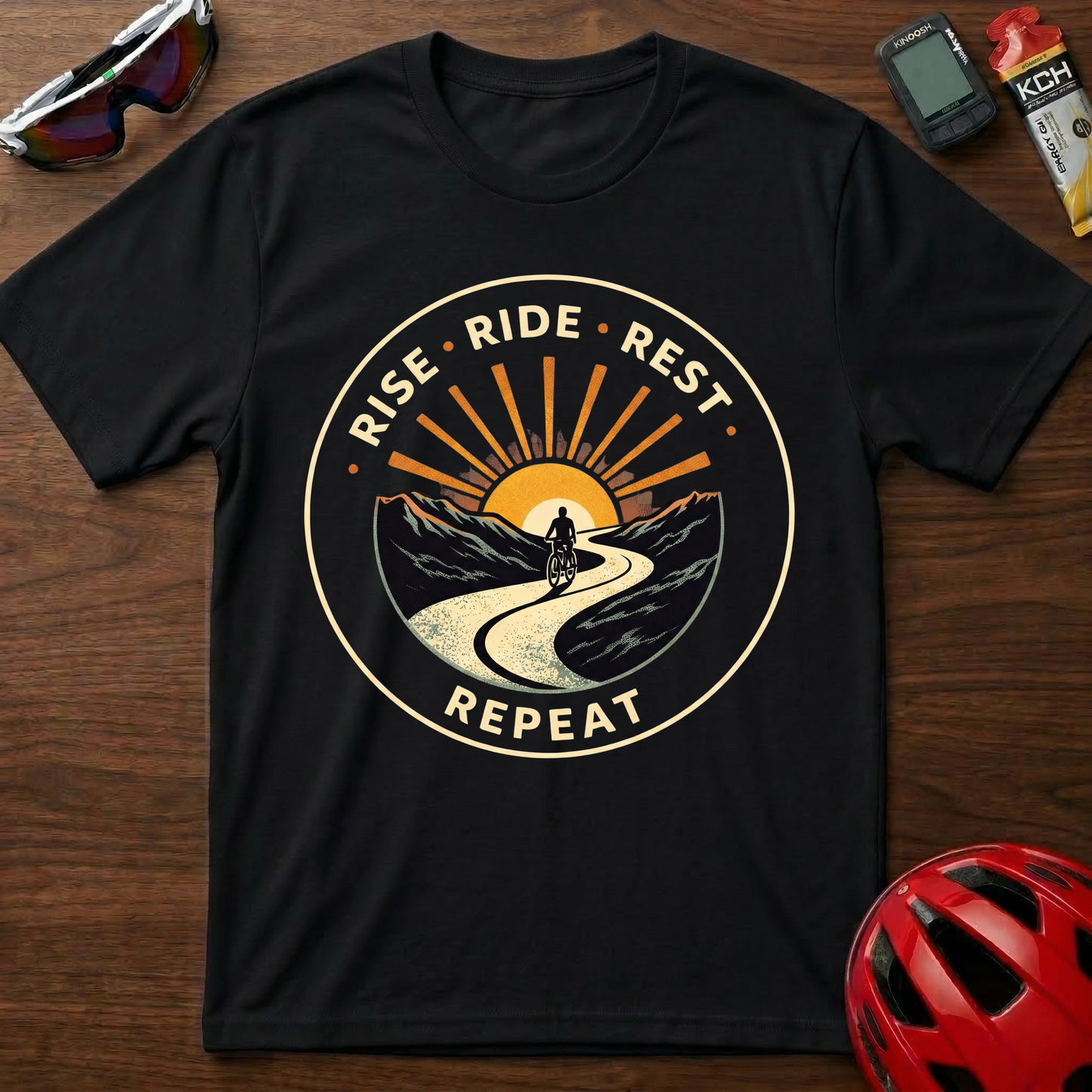 Rise. Ride. Rest. Repeat Cycling  T-Shirt