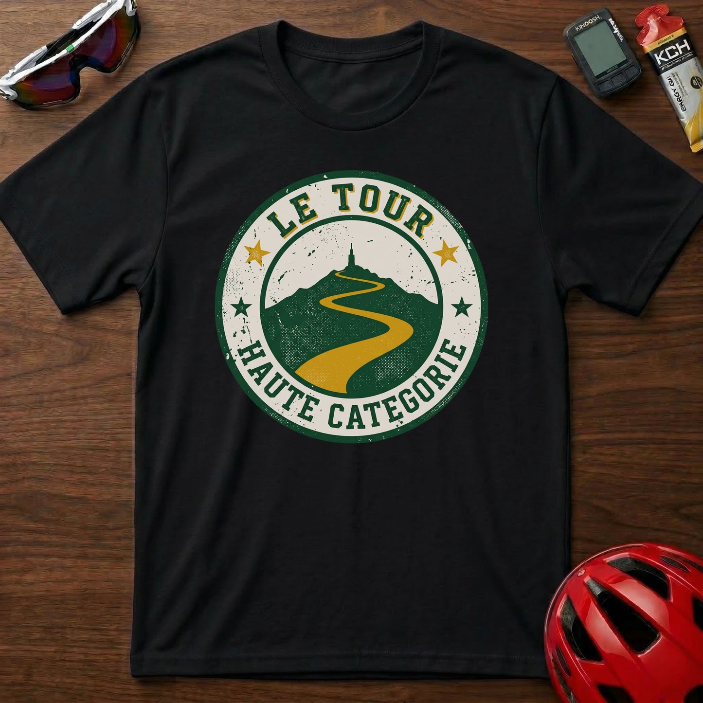 Cycling T-Shirt — "Le Tour Haute Categorie" Retro Badge