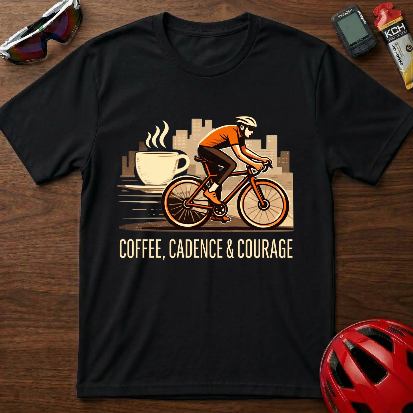Cadence, coffee & courage Cycling T-Shirt