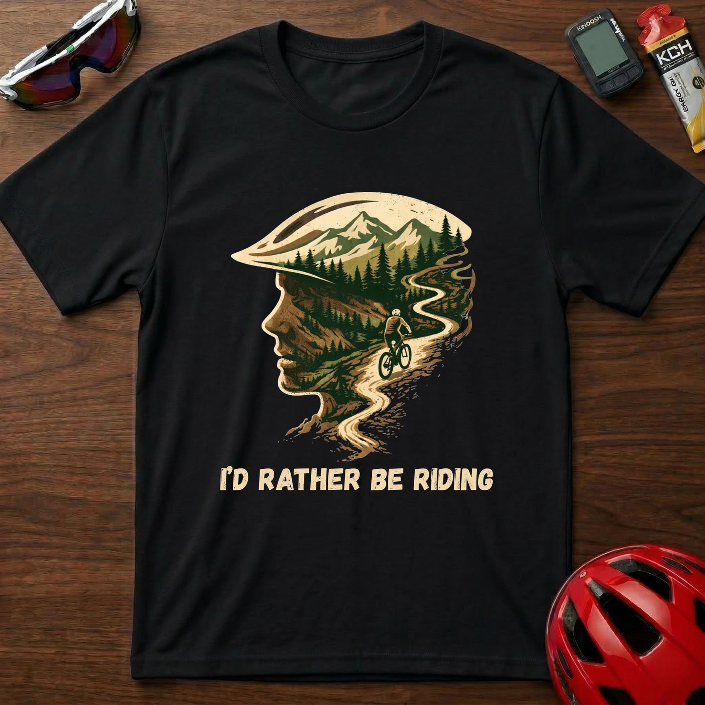 I'd Rather Be Riding MTB Spirit Cycling  T-Shirt