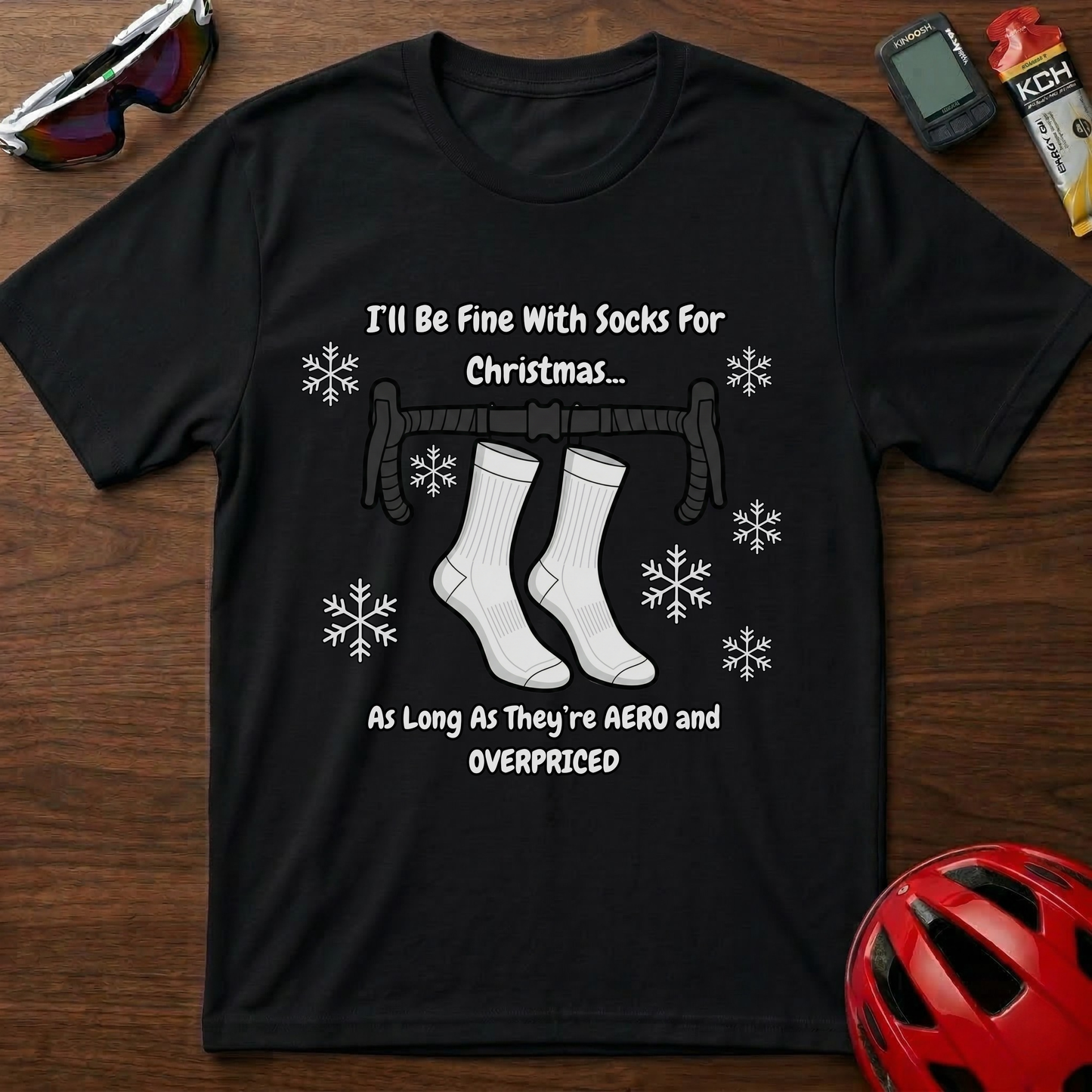 I'll be fine with socks for Christmas Cycling T-Shirt