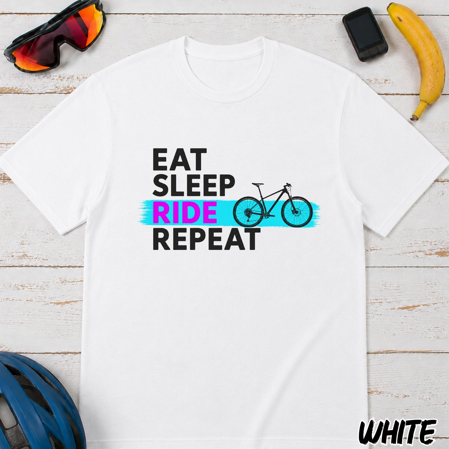 Eat Sleep Ride Repeat Cycling T-Shirt- Mountain bike Tee