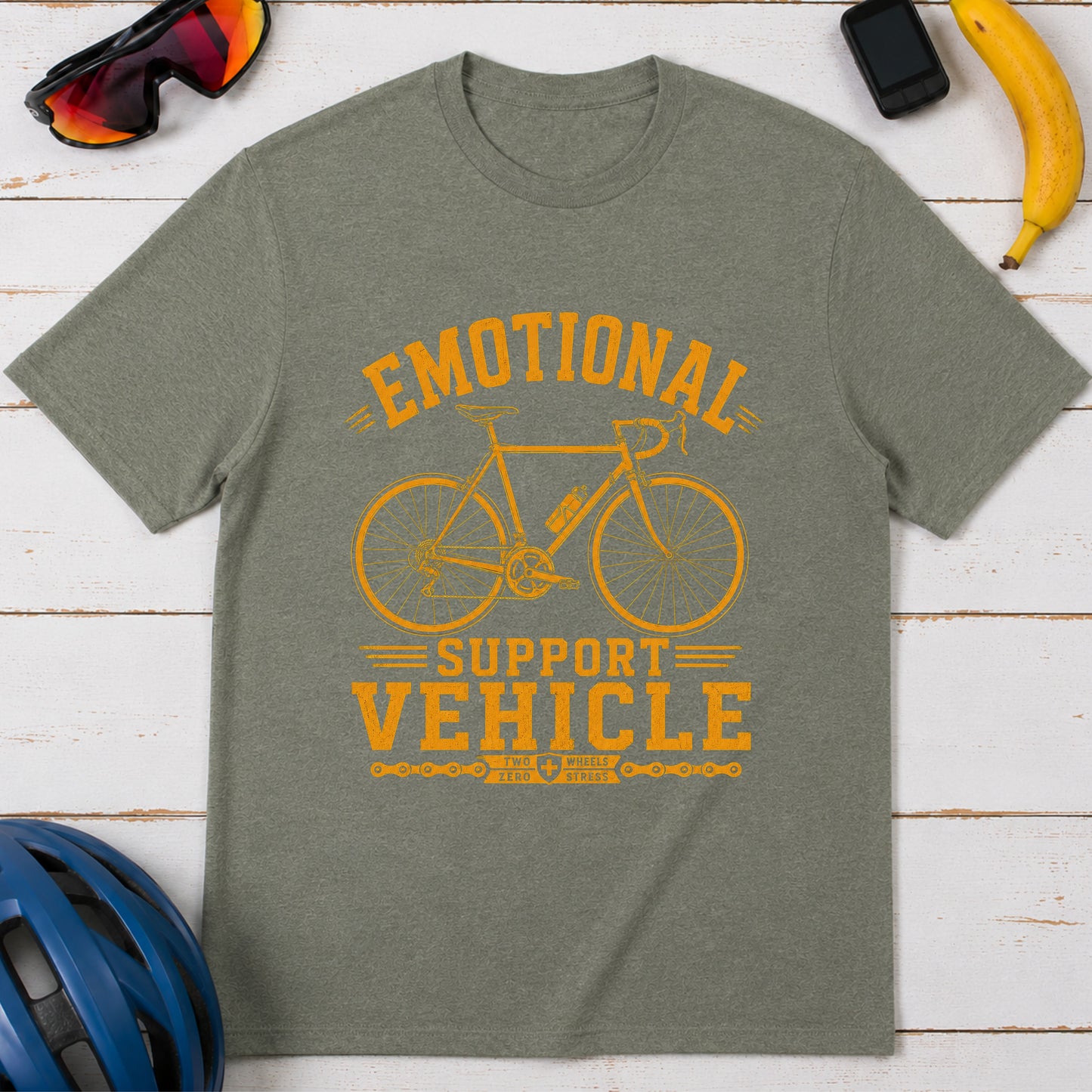 Classic Bicycle Emotional Support Vehicle T-Shirt — Bicycle Graphic Tee for Cyclists & Bike Lovers