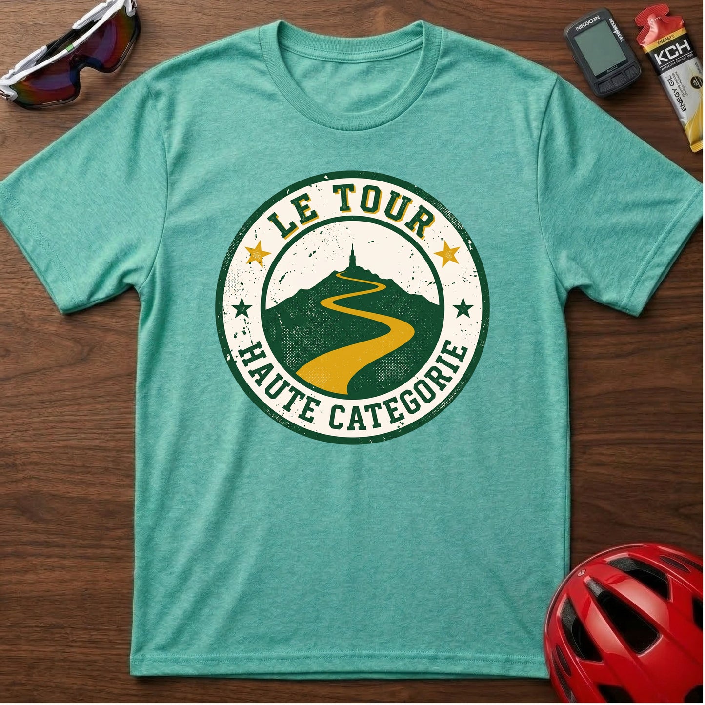 Cycling T-Shirt — "Le Tour Haute Categorie" Retro Badge