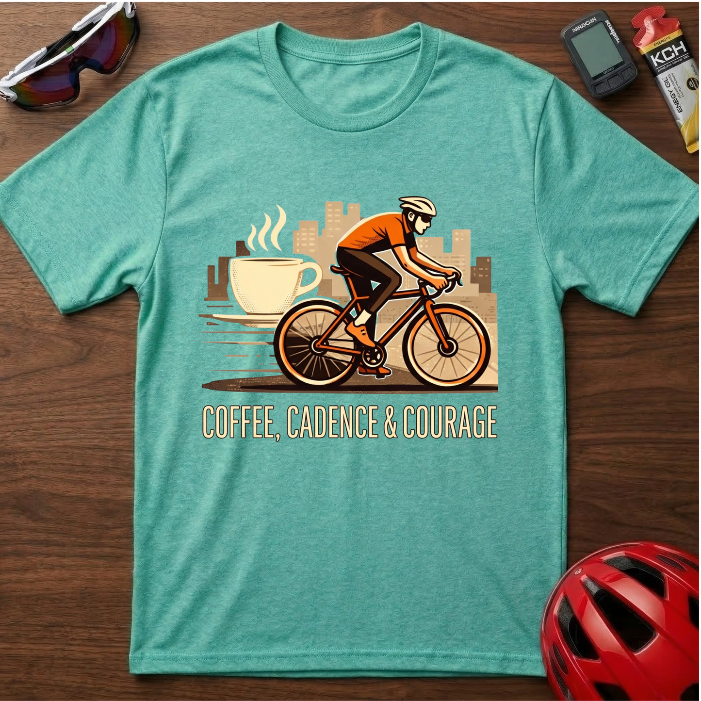 Cadence, coffee & courage Cycling T-Shirt