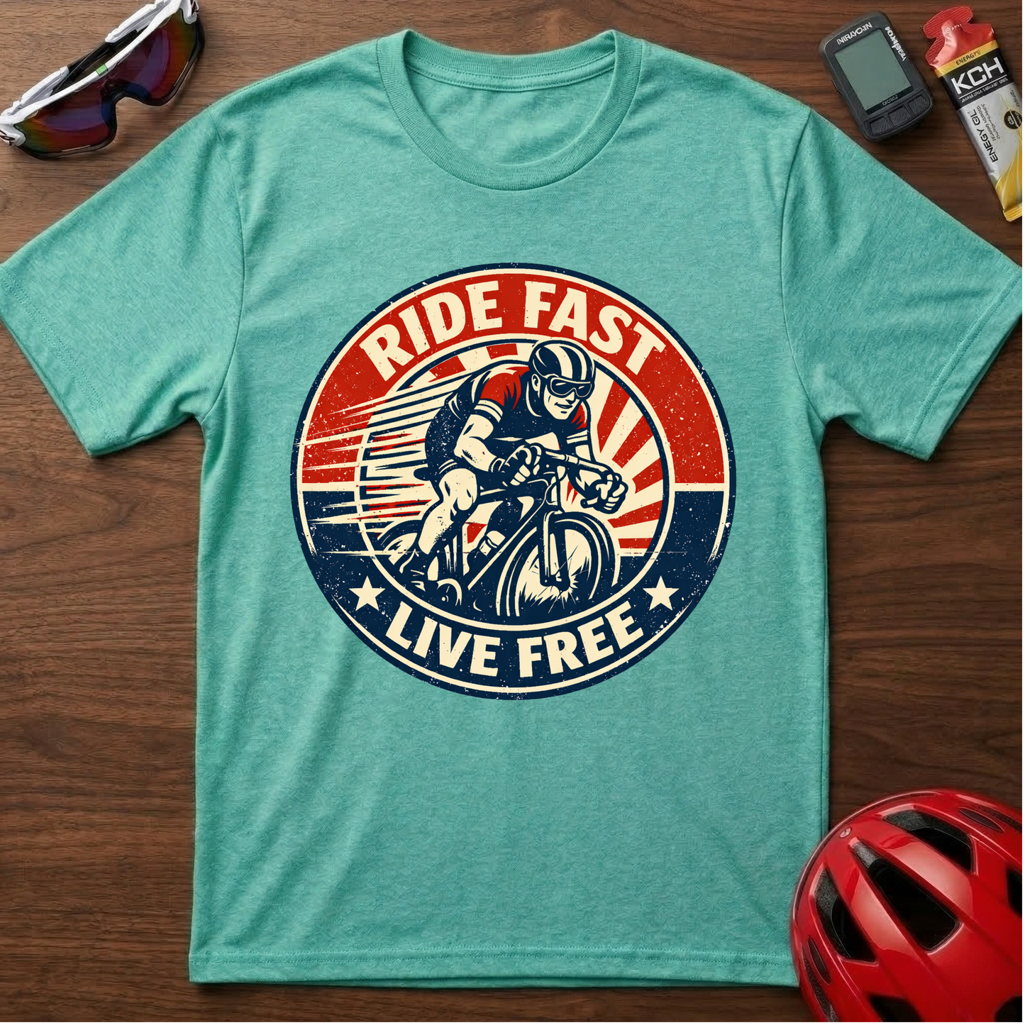 Ride Fast Live Free Vintage Cycling  T-Shirt