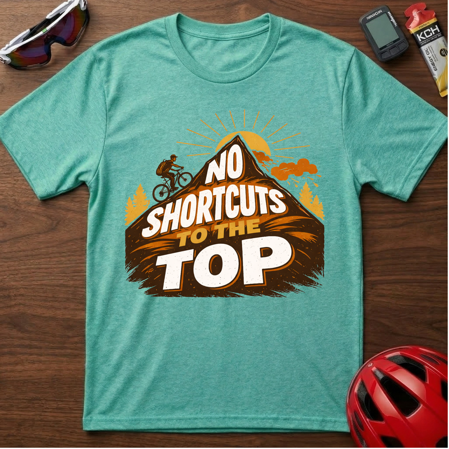 No Shortcuts to The Top MTB Cycling  T-Shirt
