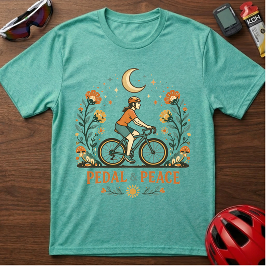 Pedal & Peace Girl Cycling  T-Shirt