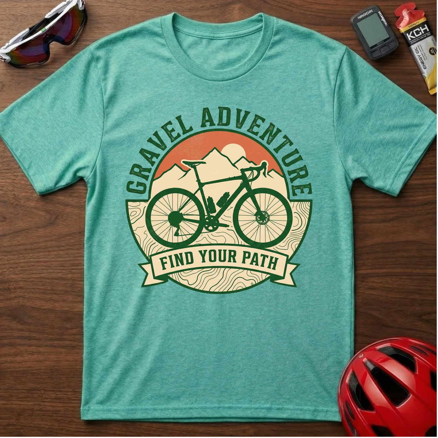 Gravel Adventure Bike T-Shirt — "Find Your Path" Cycling Tee