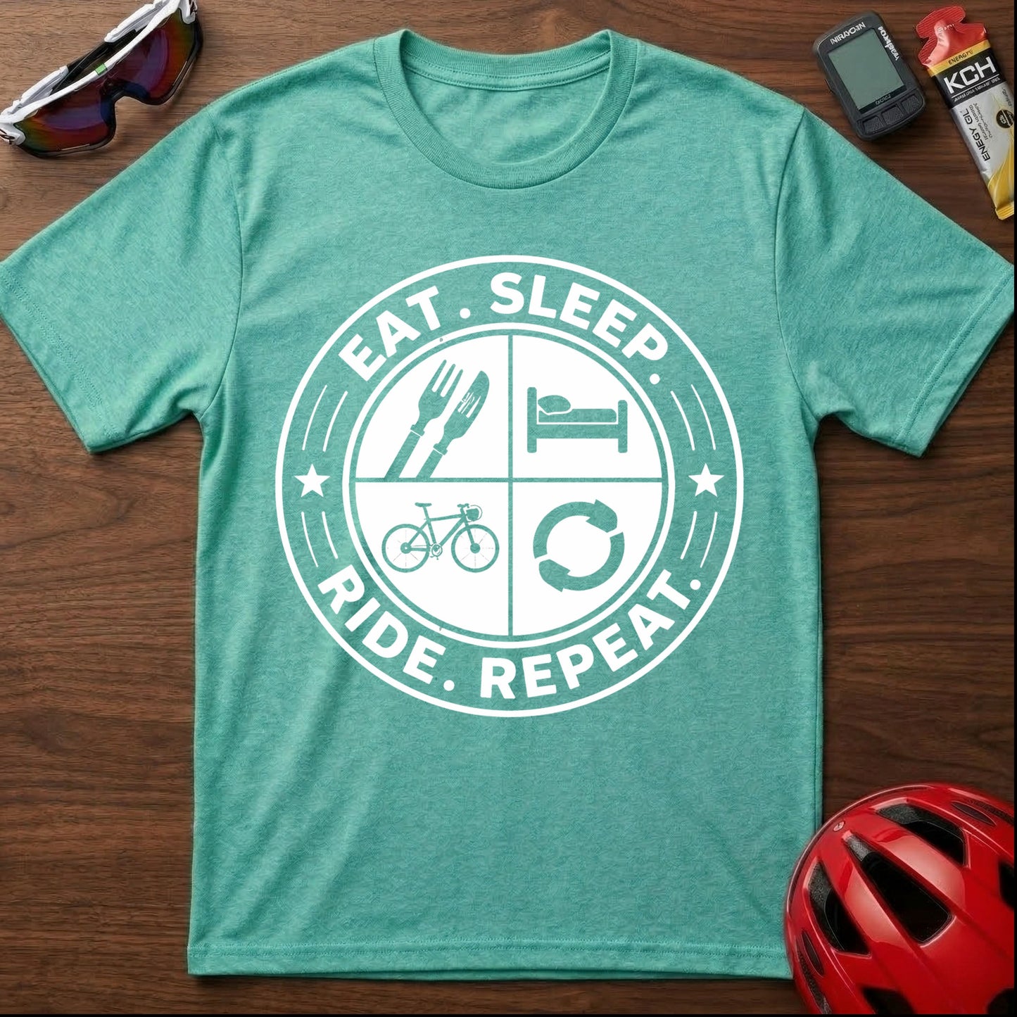 Eat. Sleep. Ride. Repeat Cycling  T-Shirt