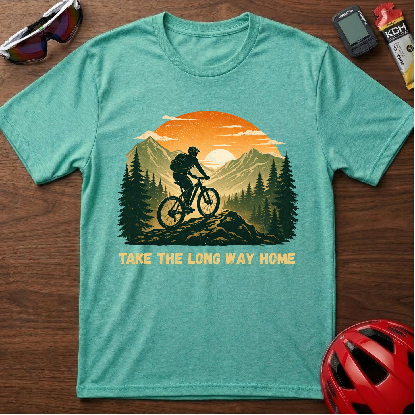 Take The Long Way Home MTB Cycling  T-Shirt