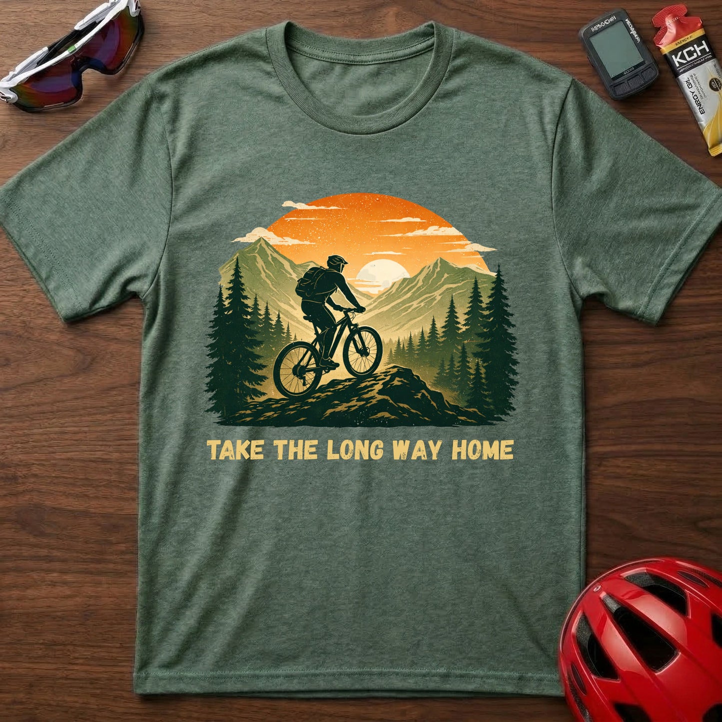 Take The Long Way Home MTB Cycling  T-Shirt