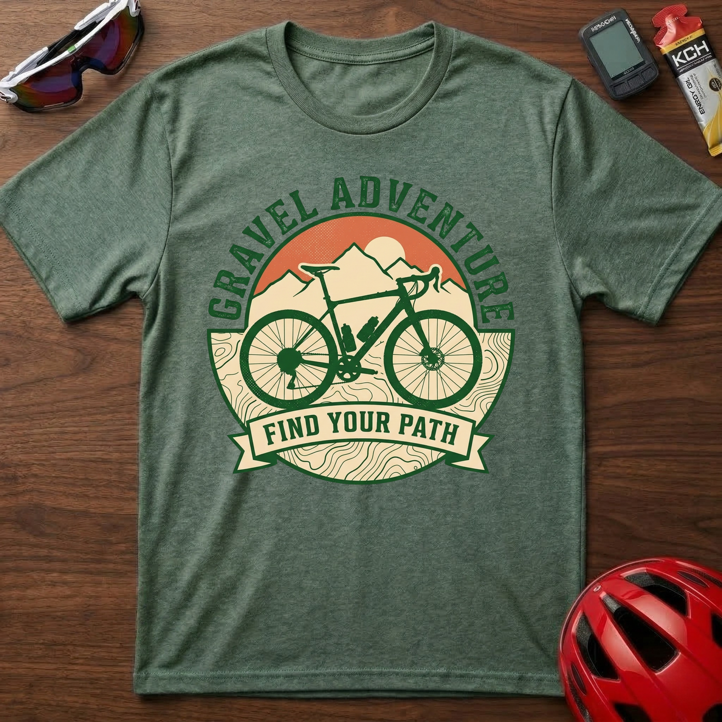 Gravel Adventure Bike T-Shirt — "Find Your Path" Cycling Tee