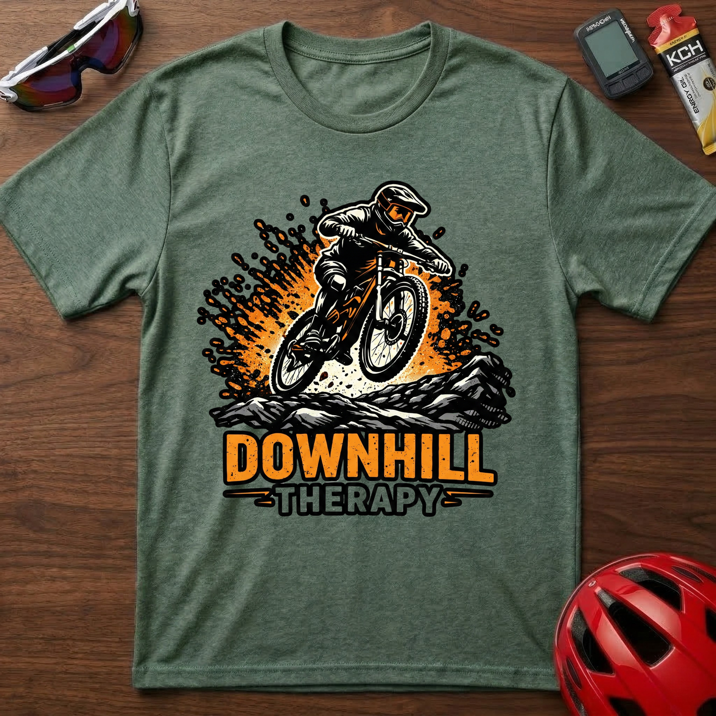 Downhill Therapy Mountain Biking T-Shirt — MTB Rider Gift