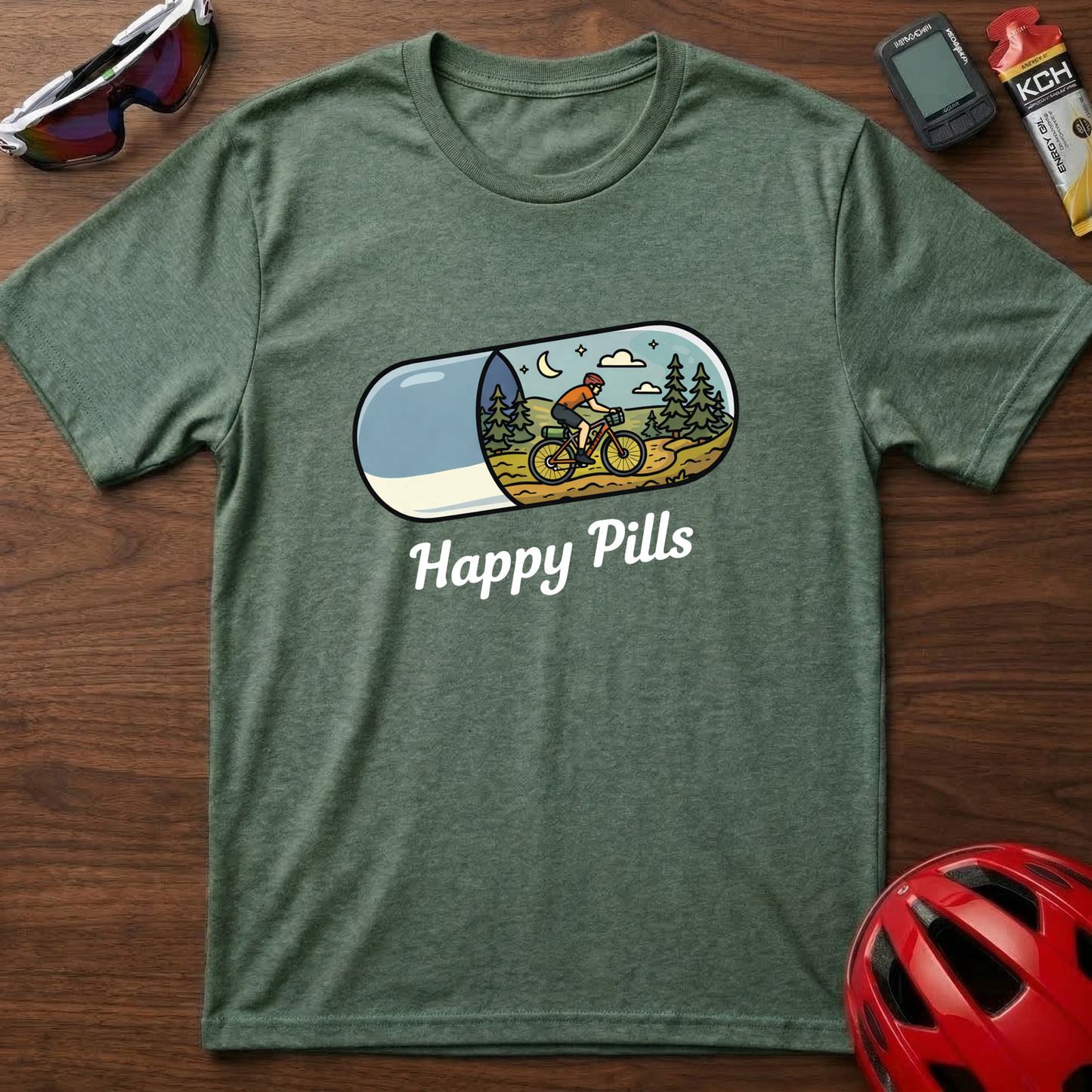 Happy Pills Bikepacking Cycling T-Shirt