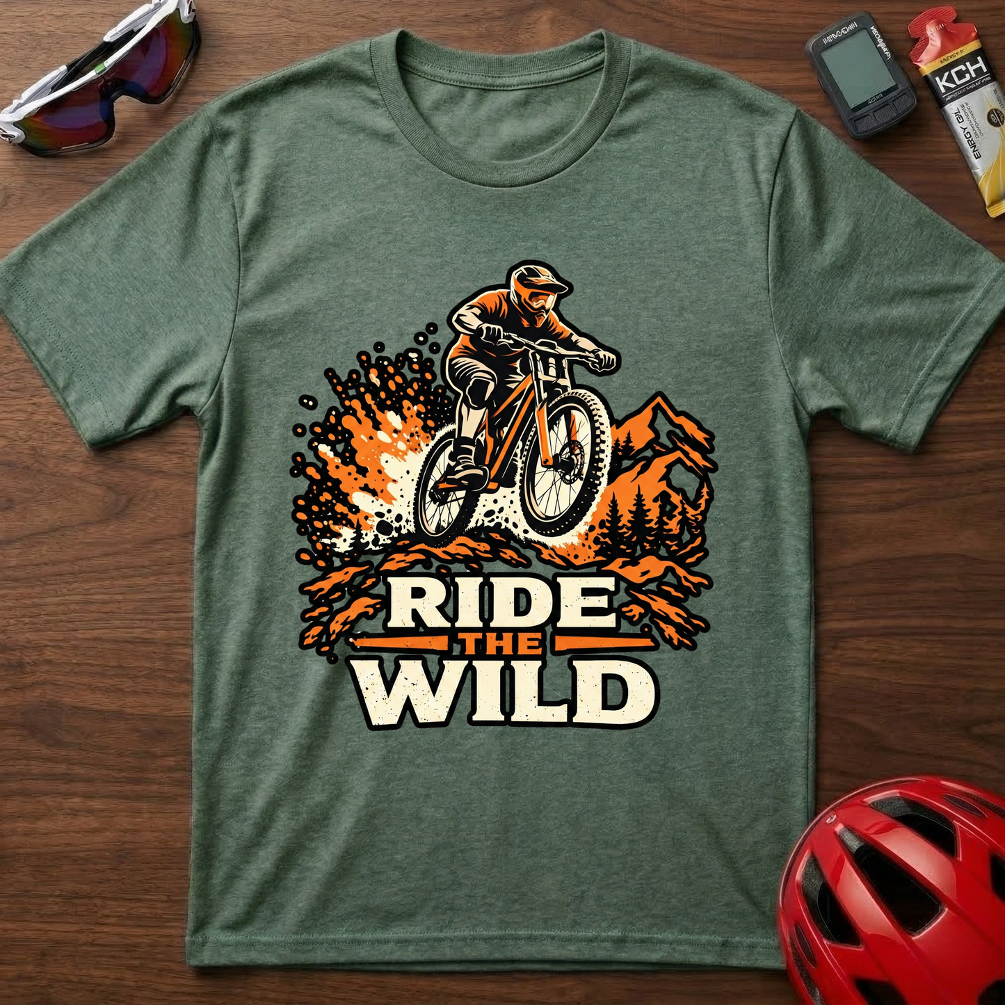 Ride The Wild Downhill MTB Cycling  T-Shirt
