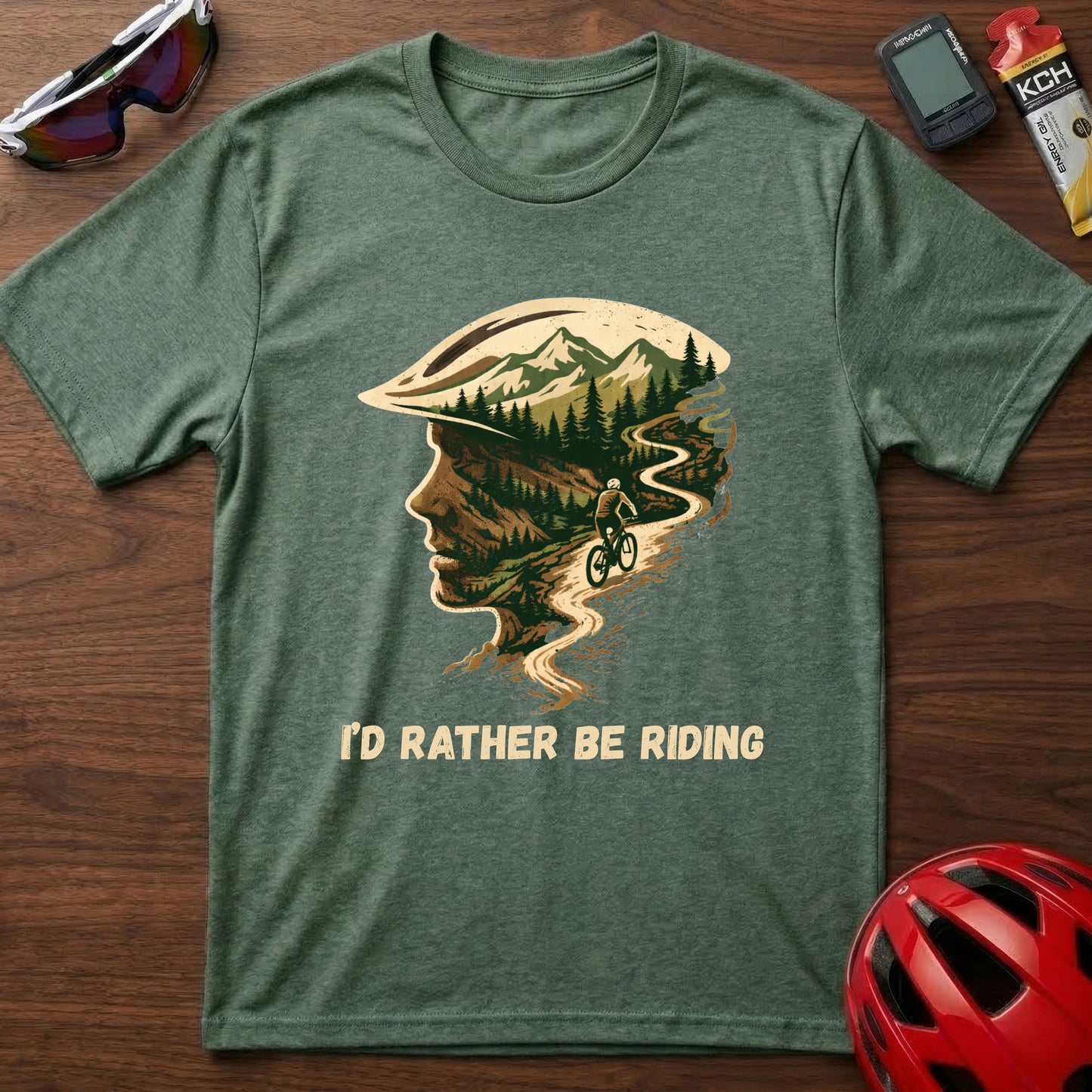 I'd Rather Be Riding MTB Spirit Cycling  T-Shirt