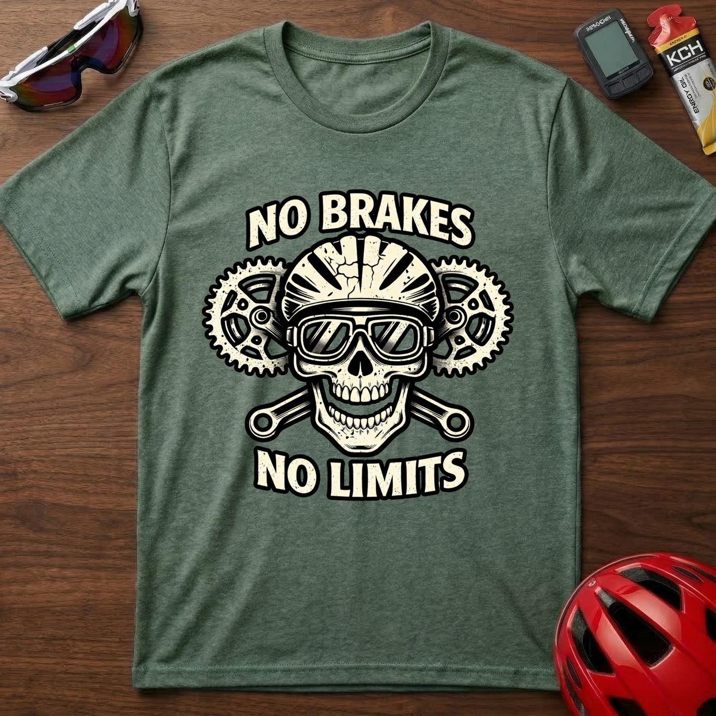 No Brakes No Limits Downhill MTB Cycling  T-Shirt