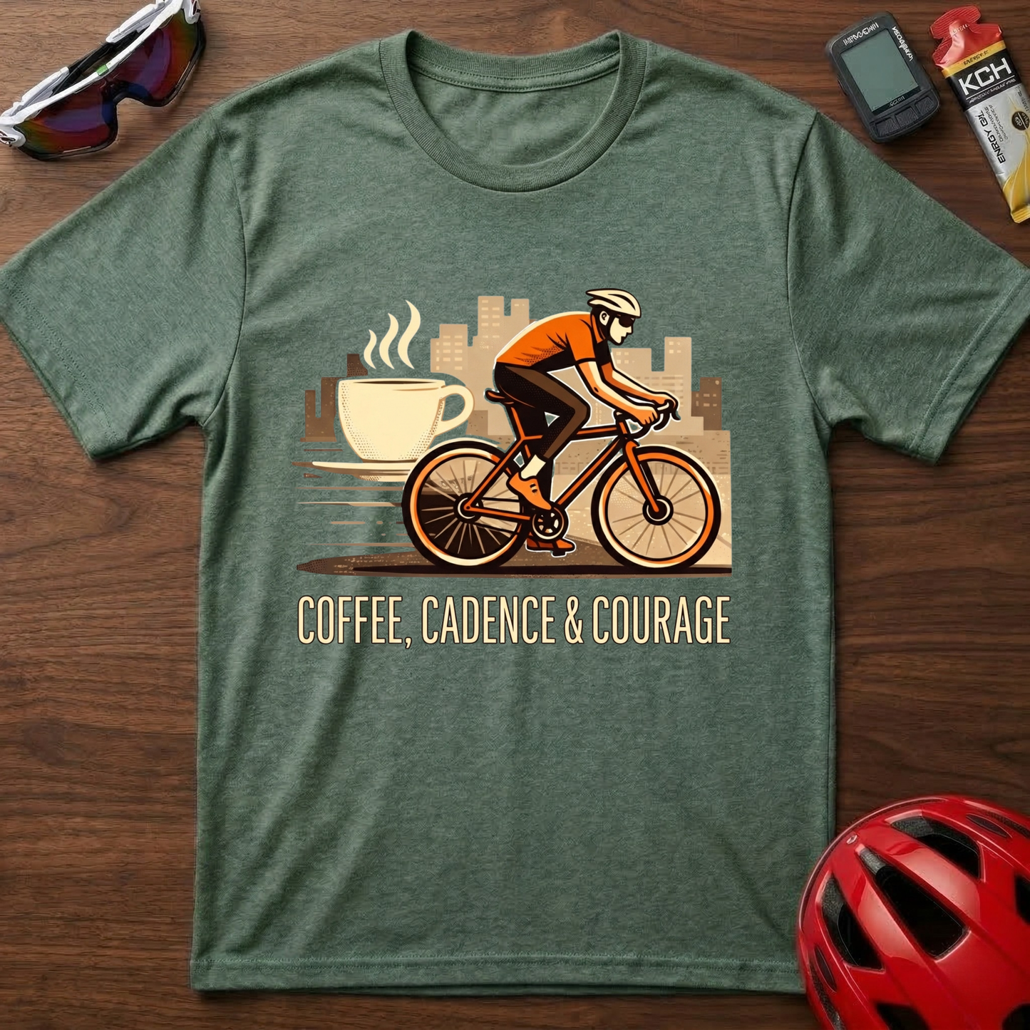 Cadence, coffee & courage Cycling T-Shirt
