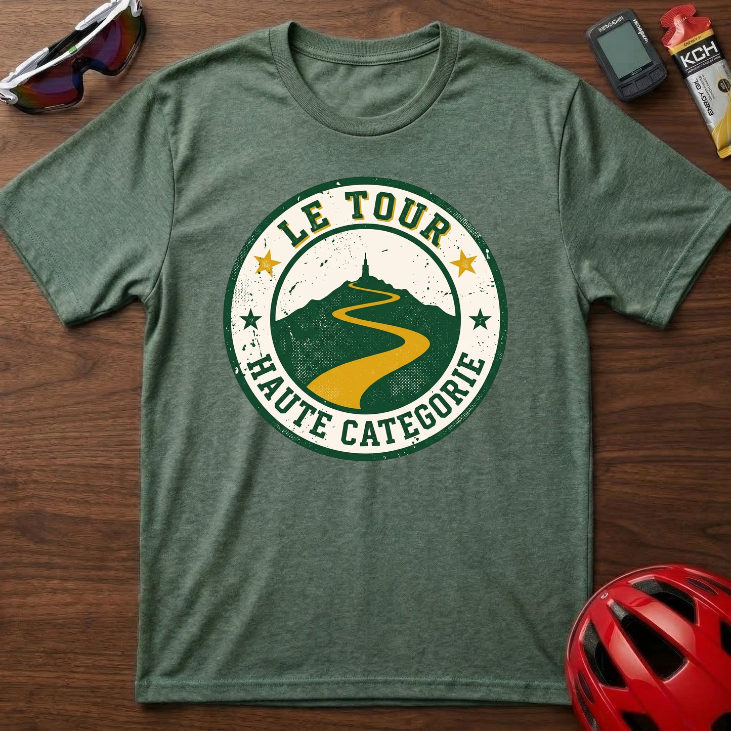 Cycling T-Shirt — "Le Tour Haute Categorie" Retro Badge