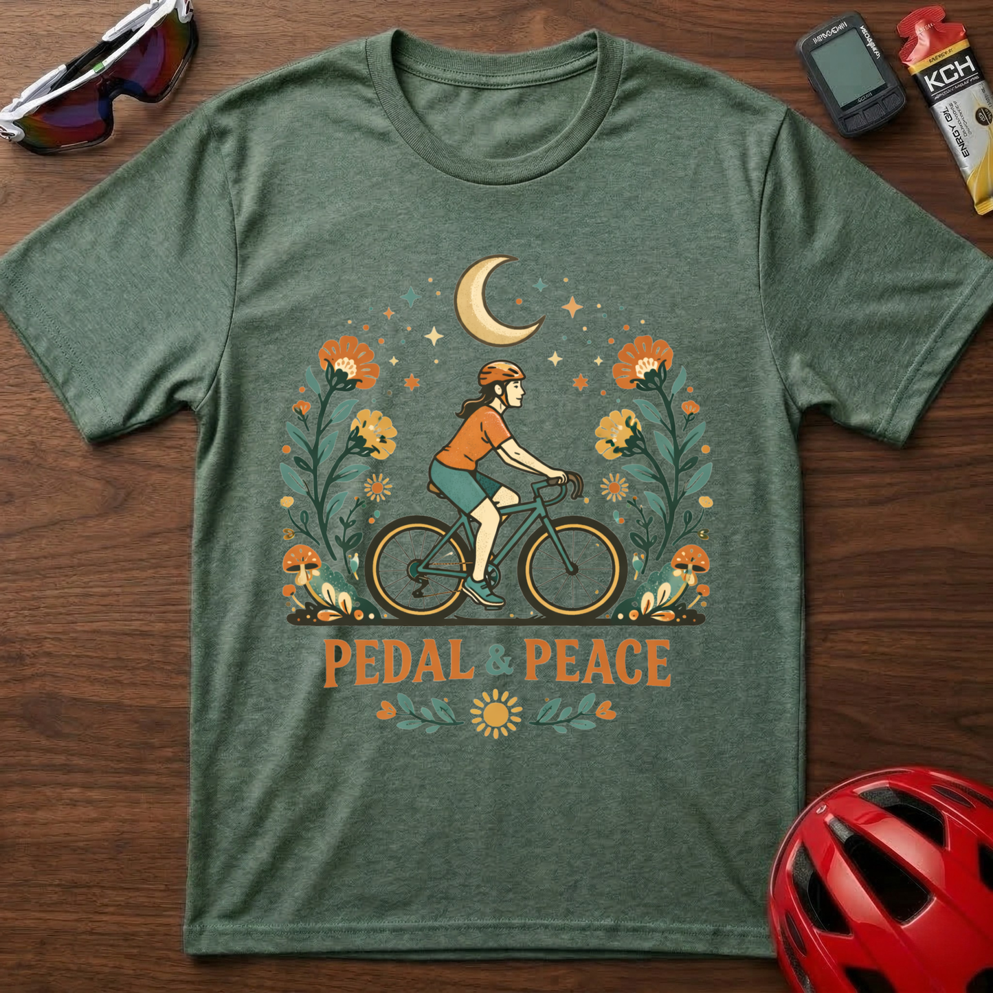 Pedal & Peace Girl Cycling  T-Shirt
