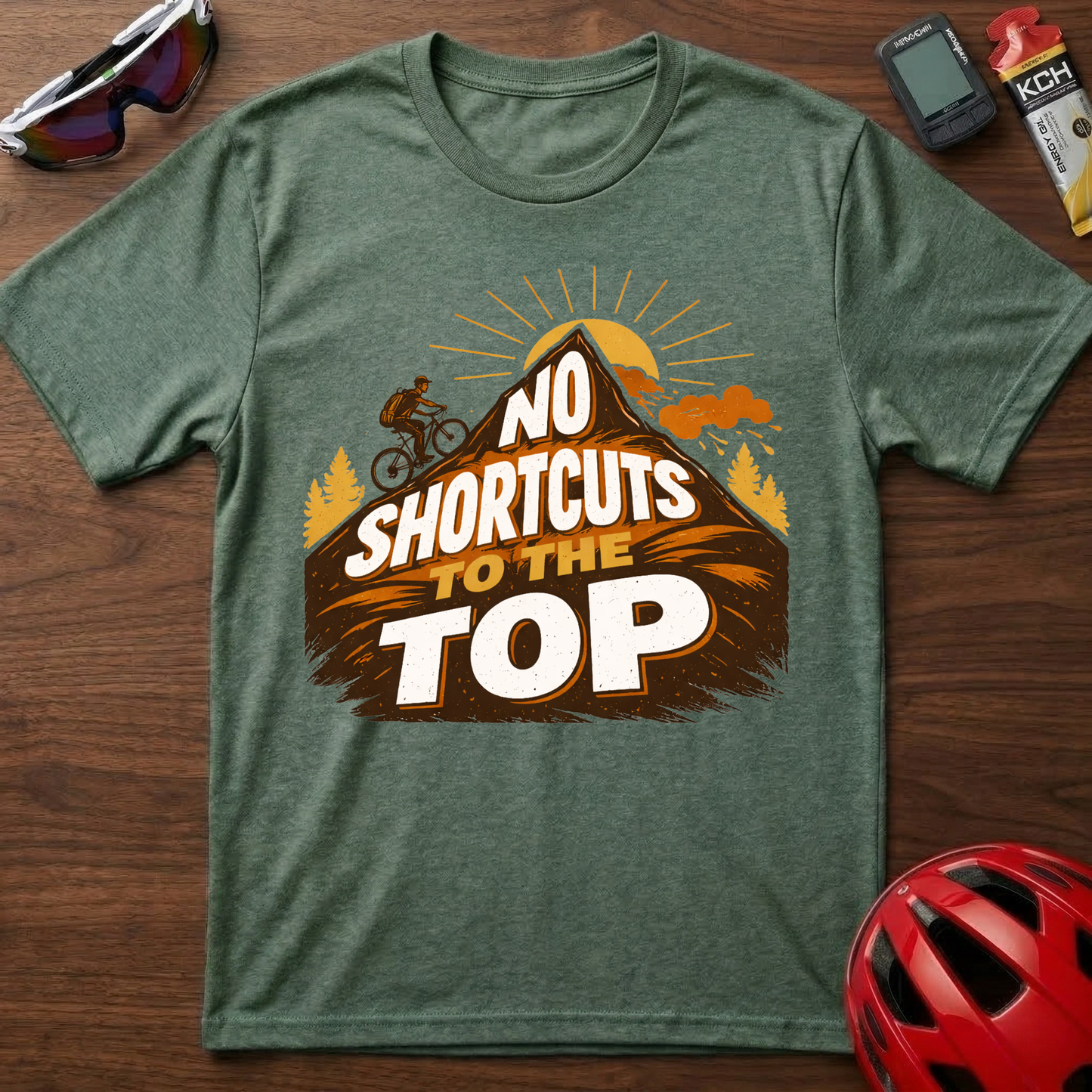 No Shortcuts to The Top MTB Cycling  T-Shirt