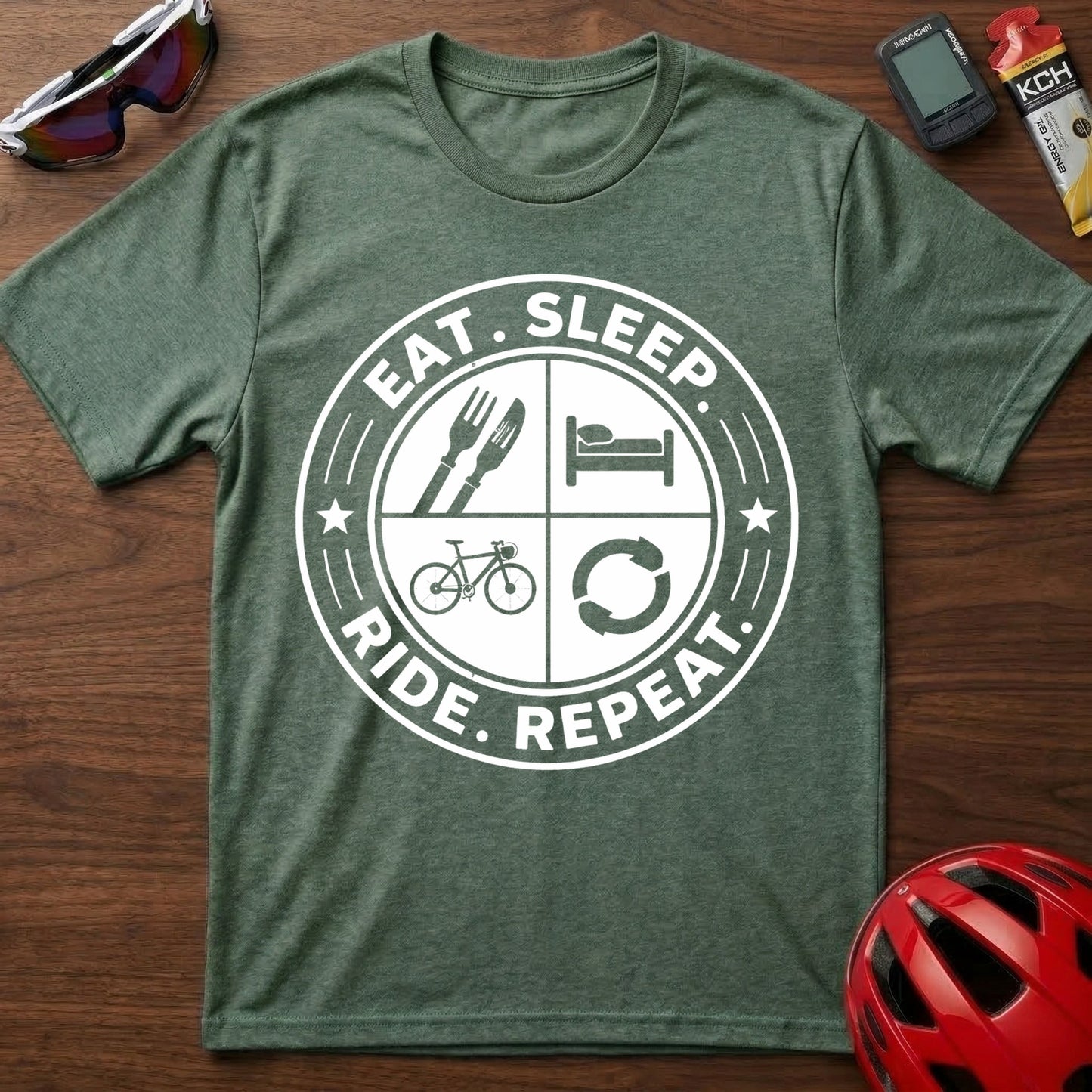 Eat. Sleep. Ride. Repeat Cycling  T-Shirt