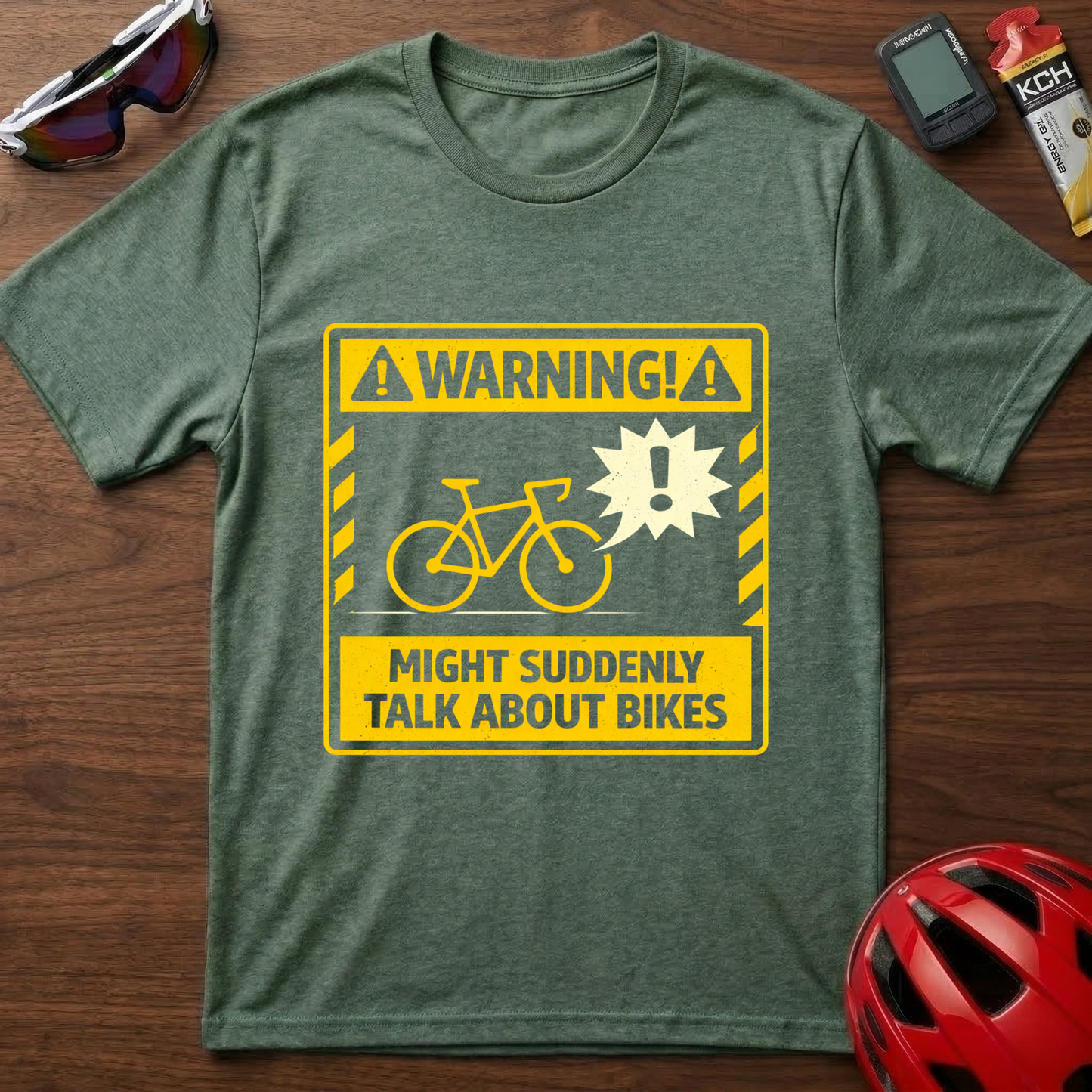 WARNING: Might Suddenly Talk About Bikes Cycling  T-Shirt