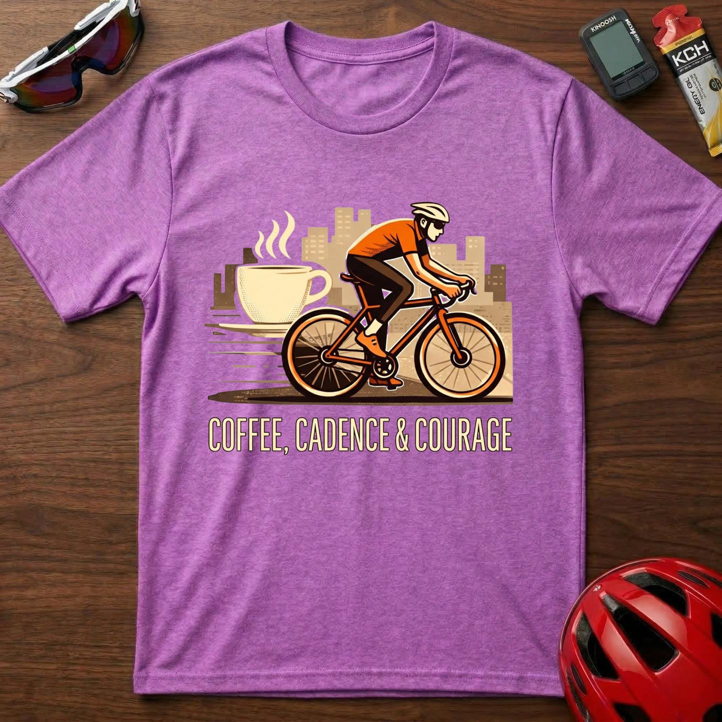 Cadence, coffee & courage Cycling T-Shirt