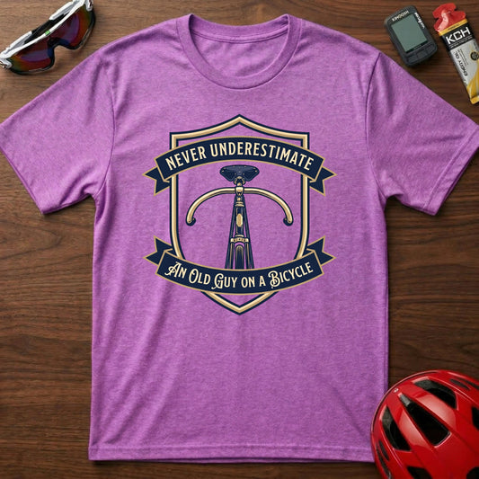 Never Underestimate an Old Guy on a Bicycle Cycling T-Shirt