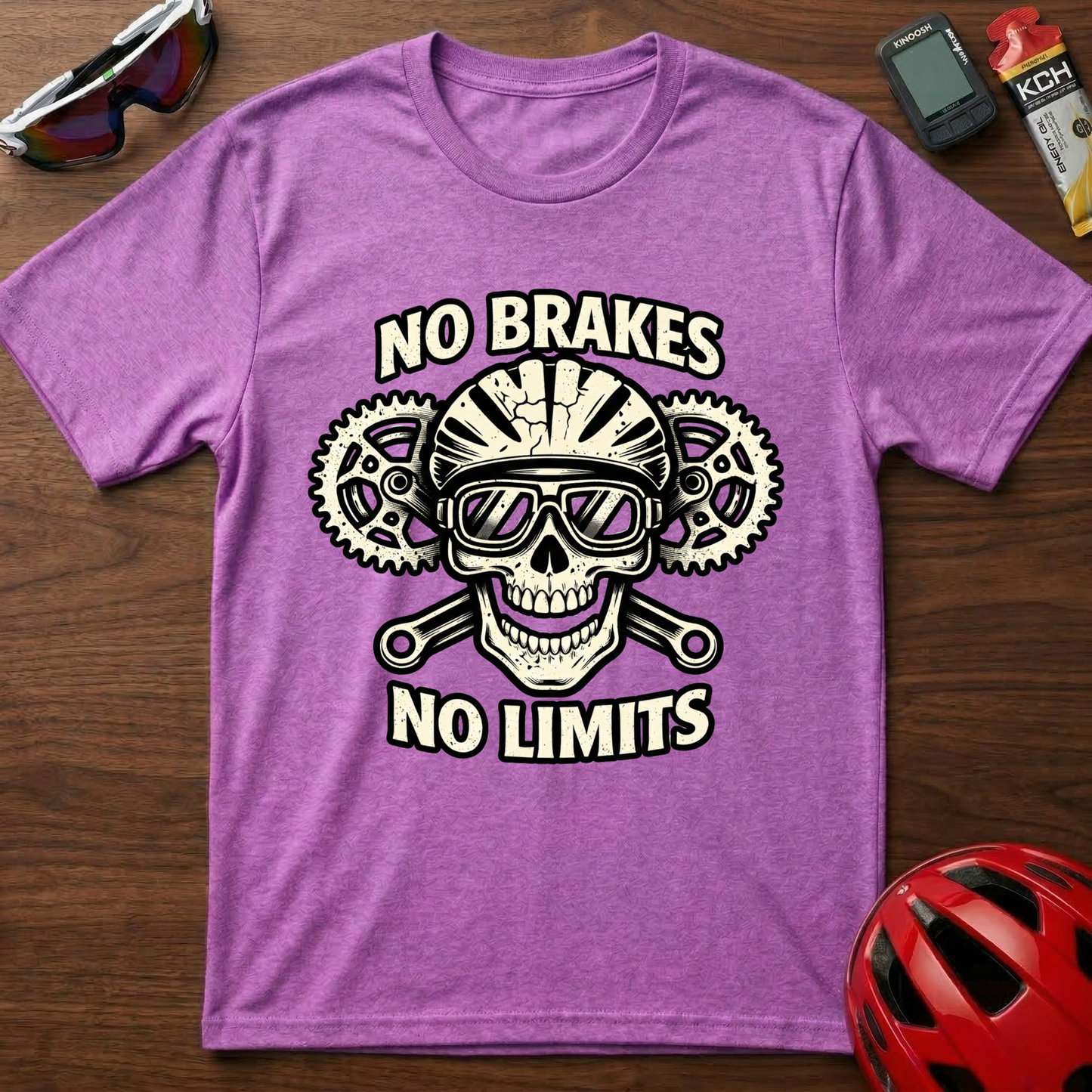 No Brakes No Limits Downhill MTB Cycling  T-Shirt