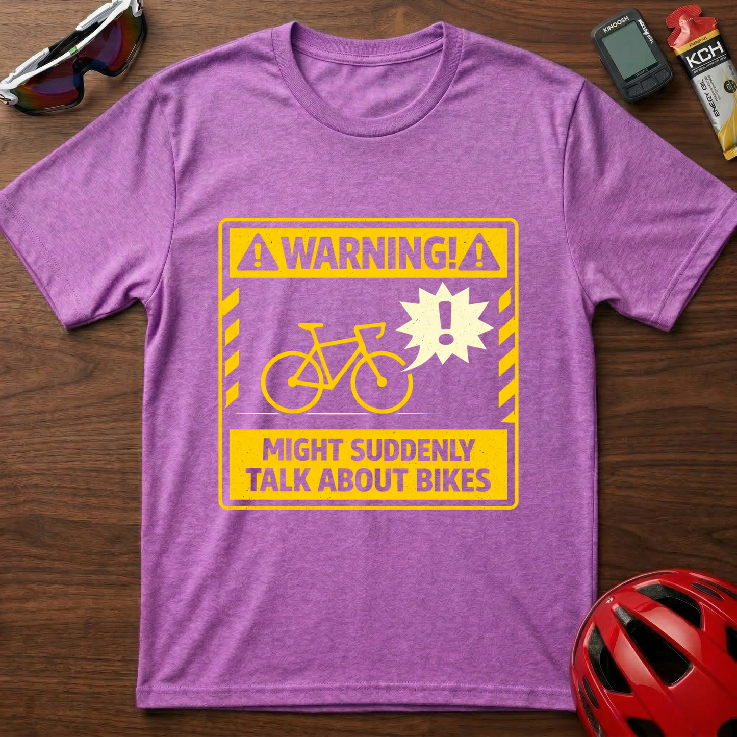 WARNING: Might Suddenly Talk About Bikes Cycling  T-Shirt