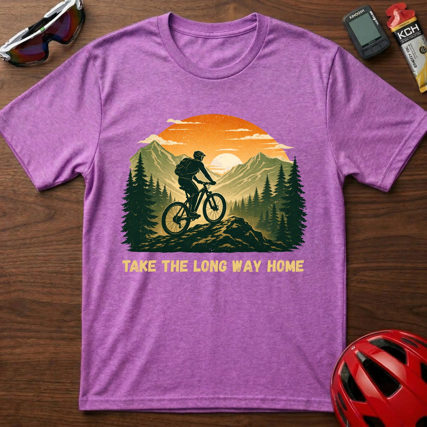 Take The Long Way Home MTB Cycling  T-Shirt