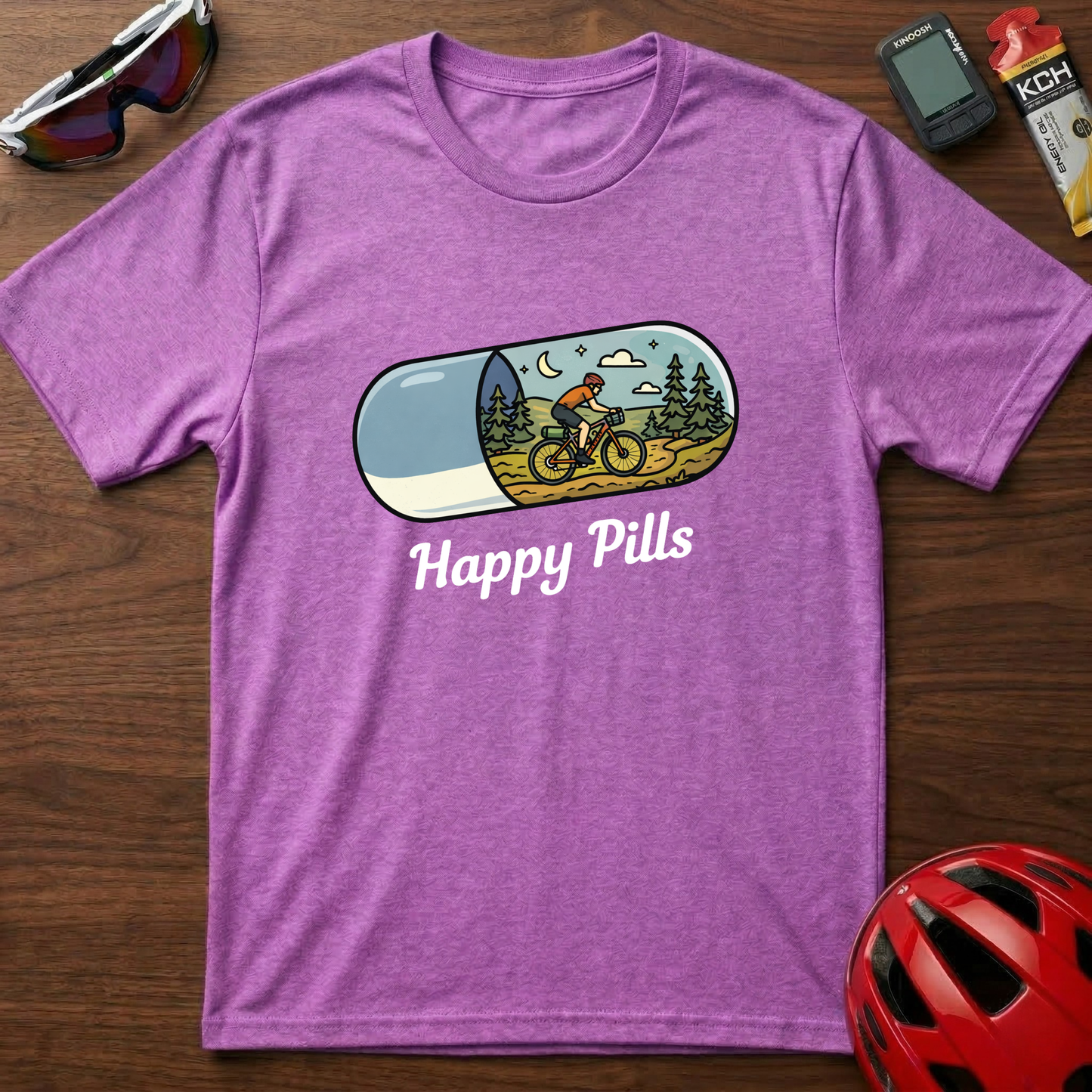 Happy Pills Bikepacking Cycling T-Shirt
