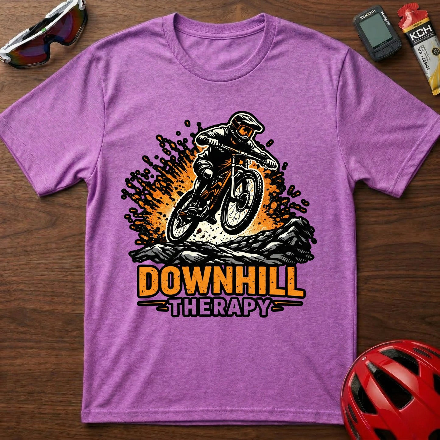 Downhill Therapy Mountain Biking T-Shirt — MTB Rider Gift
