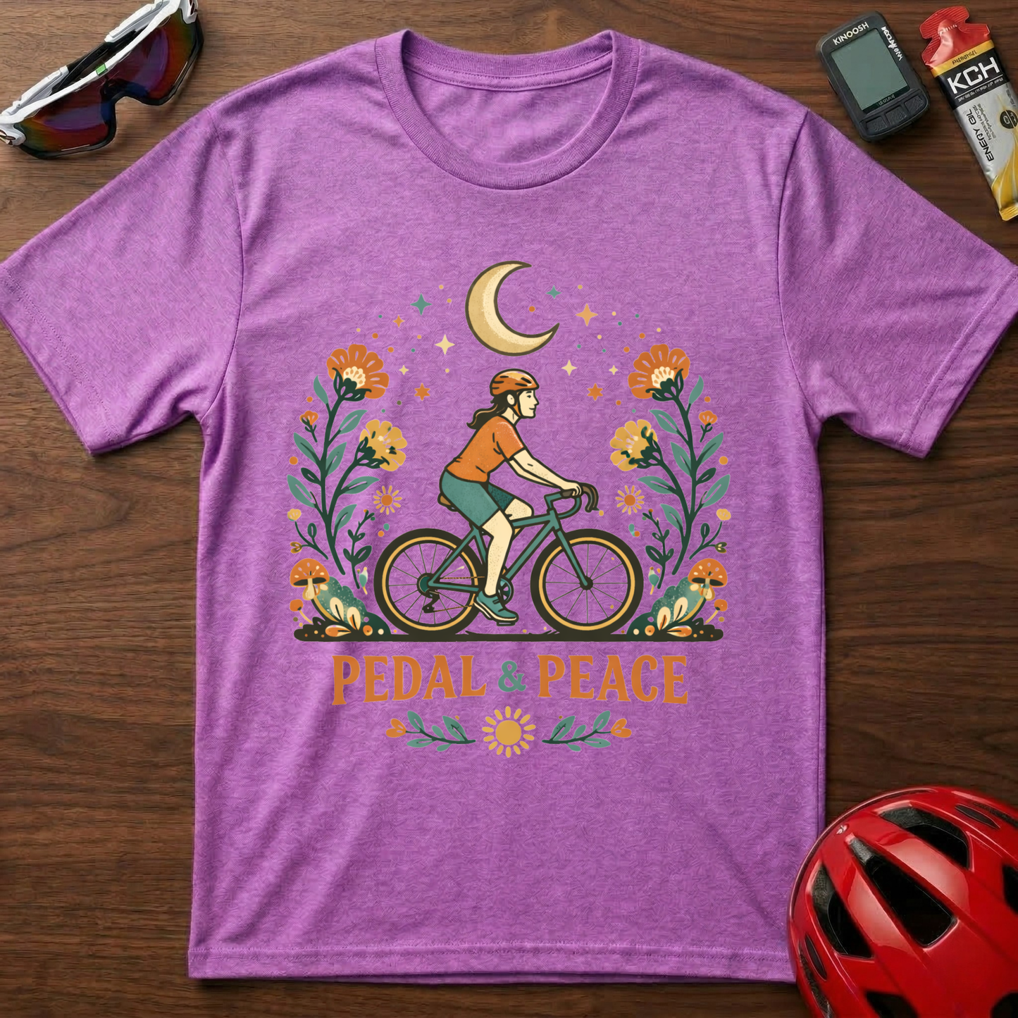 Pedal & Peace Girl Cycling  T-Shirt